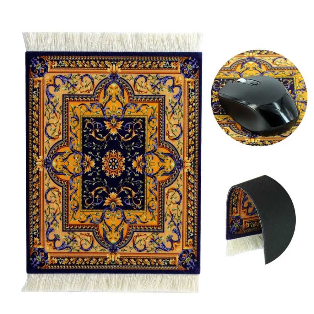 Persian Mini Woven Carpet Pad Mouse Pad Retro Style Carpet Pattern Cup Laptop Mouse Pad with Flynn Home Office Desk Decoration Craftsmanship O250118