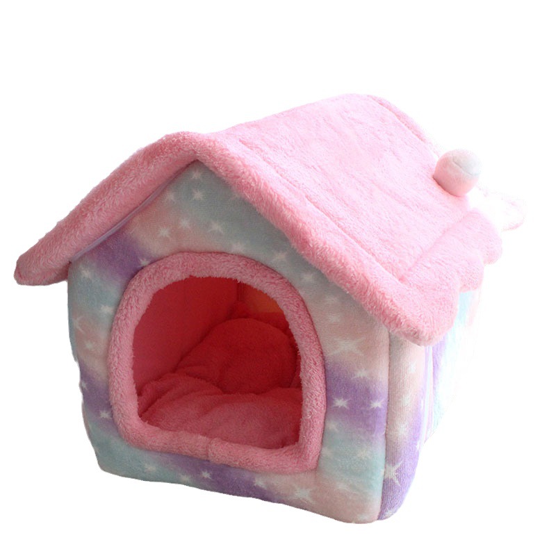 Houses & Kennels Accessories Bed Foldable Sleeping Removable Washable House Kennel For Indoor Cat Nest