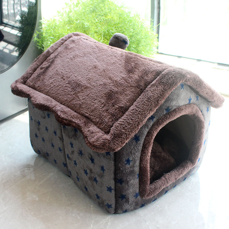 Houses & Kennels Accessories Bed Foldable Sleeping Removable Washable House Kennel For Indoor Cat Nest