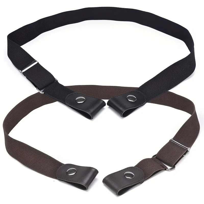 Simple And Fashionable WomenS Belt Elastic Lazy MenS Woven Invisible Seamless Unisex Jeans Length Adjustable 250114