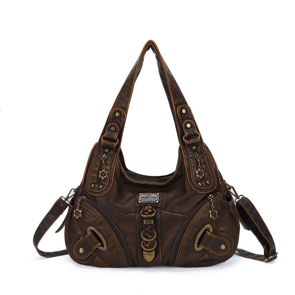 Angelkiss Women Handbags Top-Handle Handbag Fashion Vintage Dumpg Pack Shoulder Tote Bag Hobos Large Purse