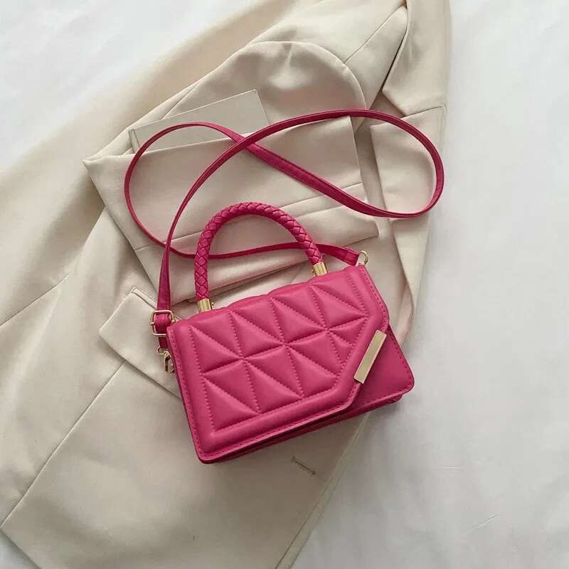 New Fashion Shoulder Bag Checkered PU Leather Women's Handbag Designer Women's Crossbody Bag