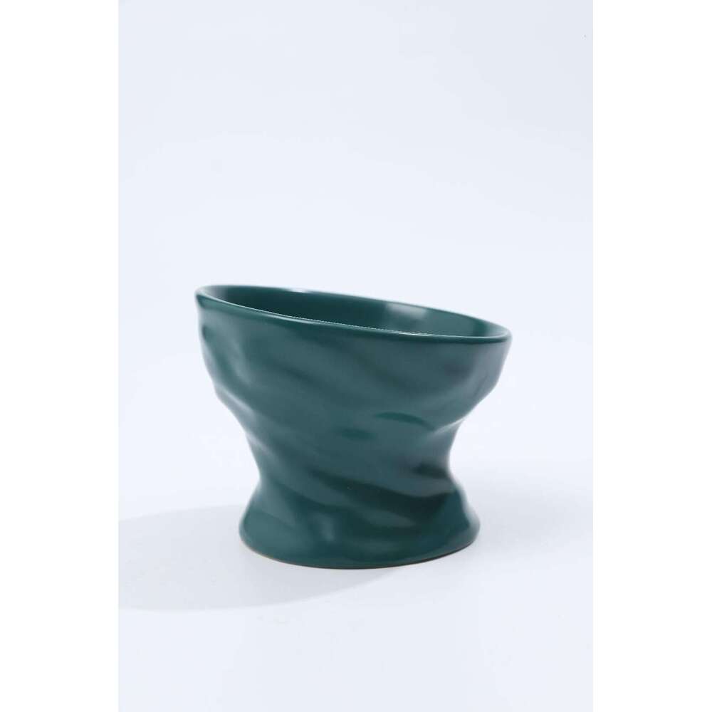Tilted Cat Food Bowl - Whisker Friendly, Anti Vomiting, Slanted, Cat Bowl, Blue