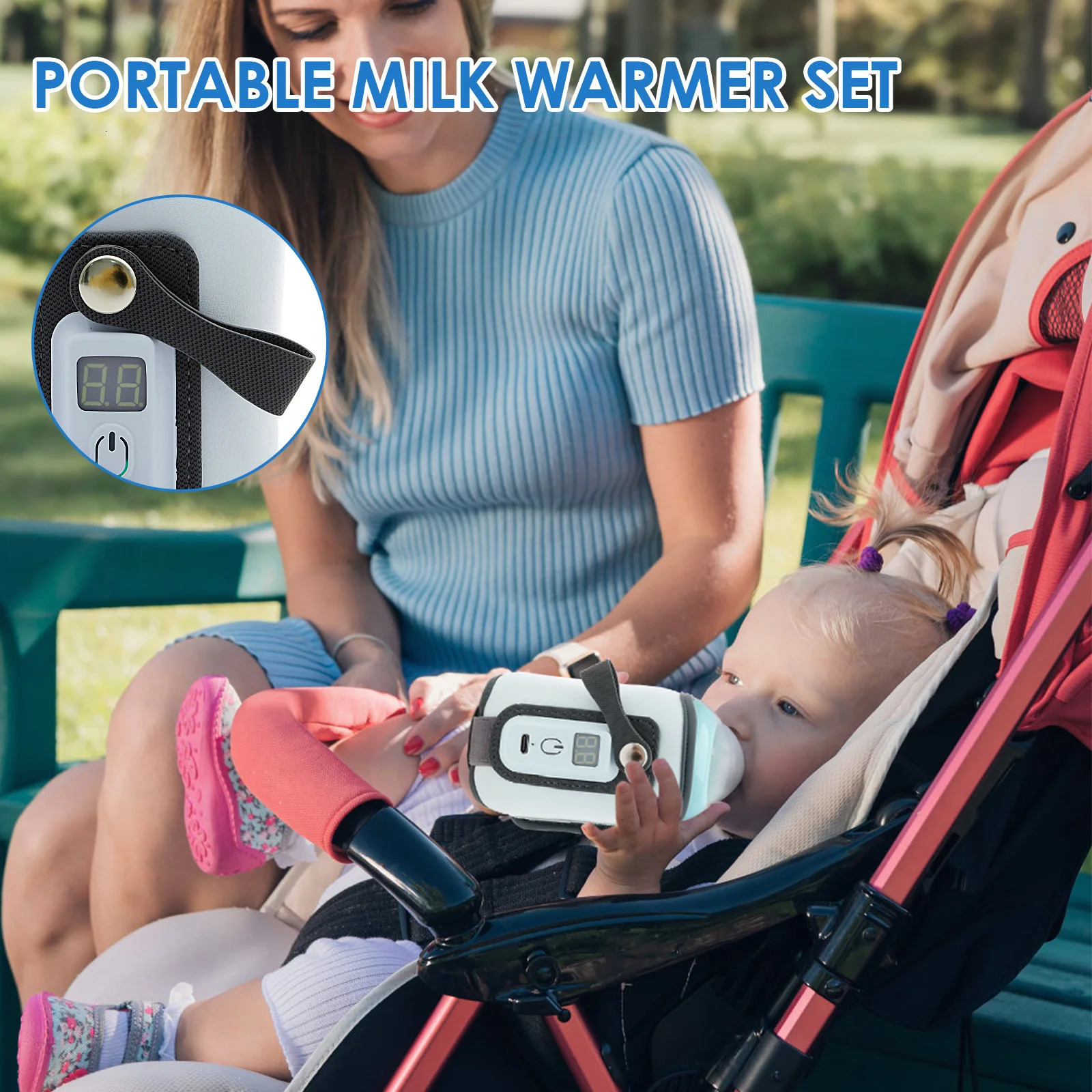 Baby Bottle Warmer Insulated Bag PU Leather 5Speed Temperature Adjustment Milk USB Portable Car Travel 250117
