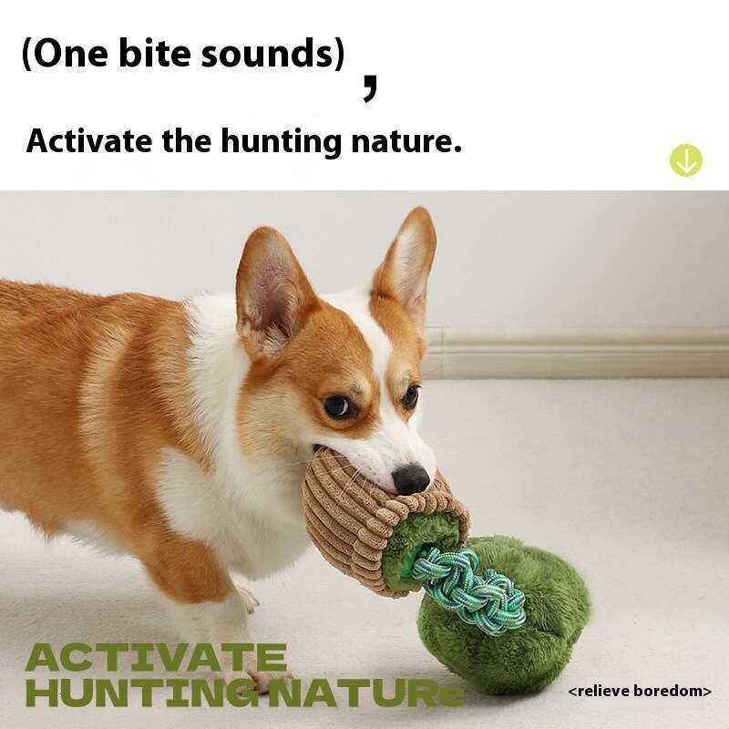 Durable Chew Rope Toy - Creative Vegetable-Shaped Squeaky Dog Toy, Boredom Buster