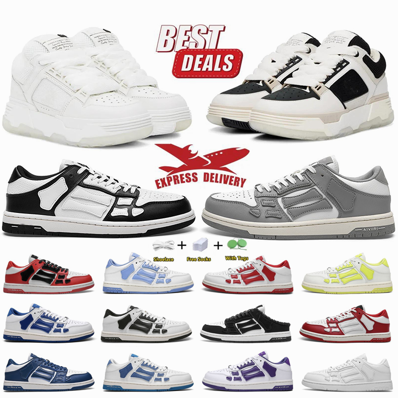 2025 Shoe Designer shoes Casual Shoes Bones Runner Top Low Sneaker Women Men Retro Sneakers Black White Genuine Leather shoe size 36-45