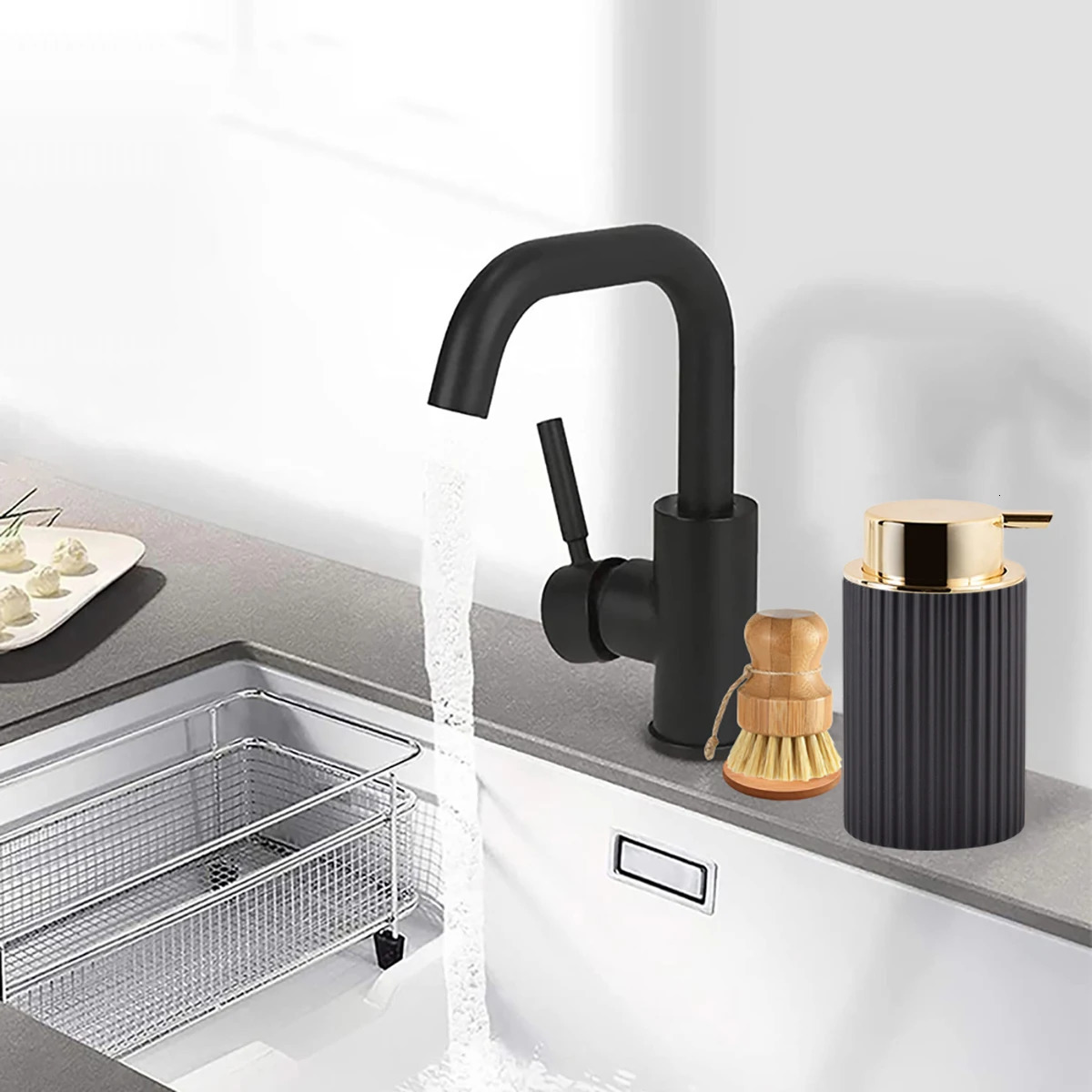 Bathroom Foaming Soap Dispenser Hand Soap and Dish Soap Storage Containers Farmhouse Decor Foam Soap Dispenser Toothbrush Holder 250115