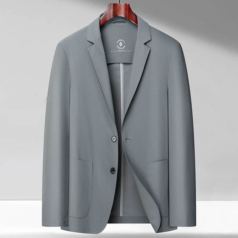High-end Fashion No Lining West Spring and Summer Light Breathable Smooth Light Leisure Sunscreen Suit Jacket Men 250109