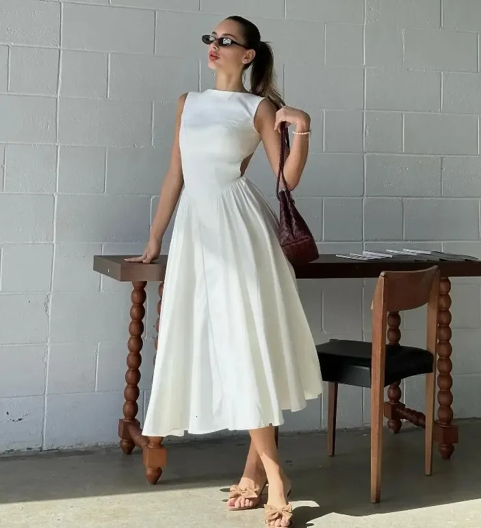 Summer Women Ruffles Suspenders Dress Slim Solid Square Collar Sleeveless Vestidos Spring Fashion Female Party Robes 250109