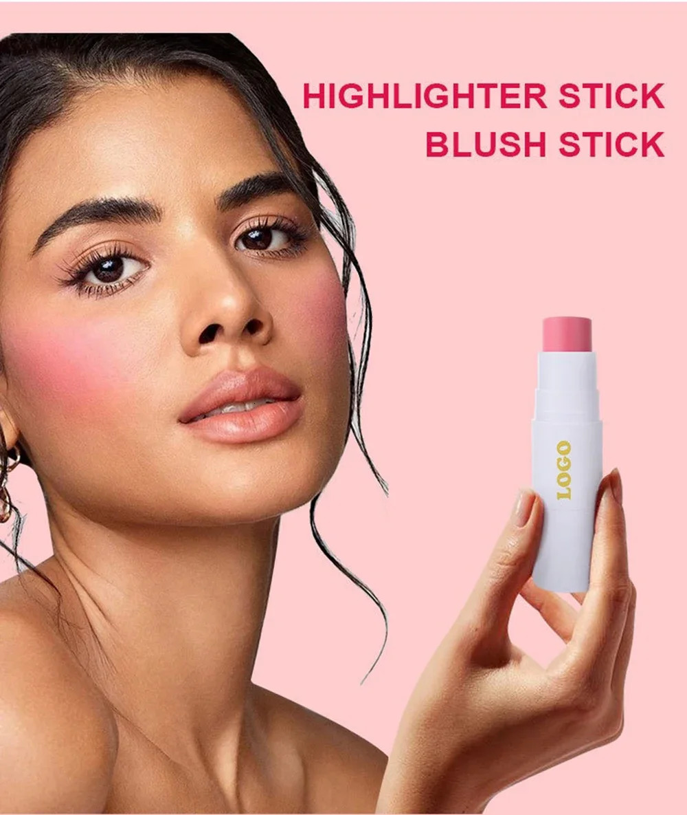 Private Label Single-head Blush Stick Custom Pigment Multi-color Waterproof Non-smearing Makeup Wholesale 250108