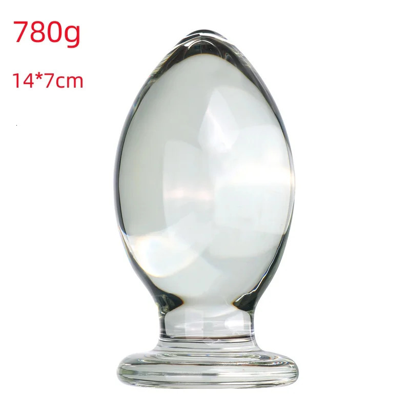 VaHppy Glass Anal Plugs Large 780g Diameter 7cm Duck Egg Style Sex Toys Masturbator Extension Training Lesbian Gay SM BDSM Sex 250108