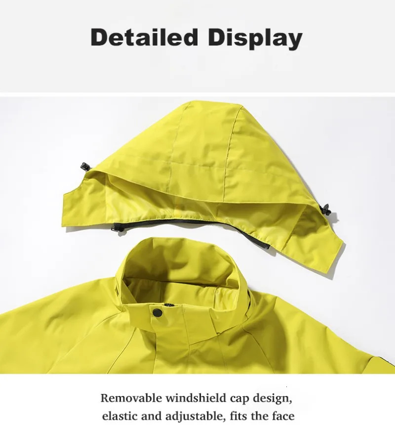 Mens Autumn Waterproof Hiking Climbing Jacket Unisex Windbreaker Outdoor Casual Camping Fishing Coat Detachable Hat Jacket Man 250116