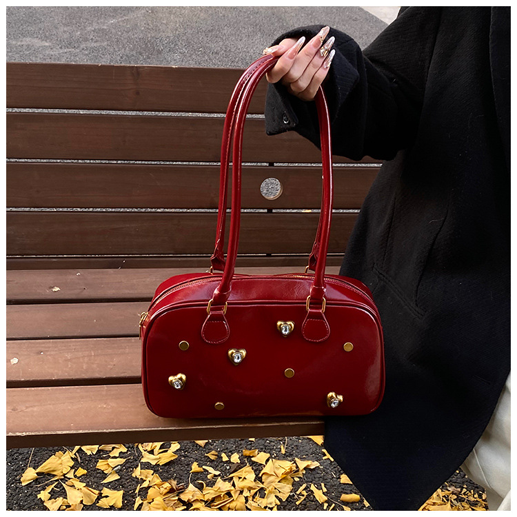 Women 2025 new autumn and winter fashion boom simple Boston shoulder bag free shipping