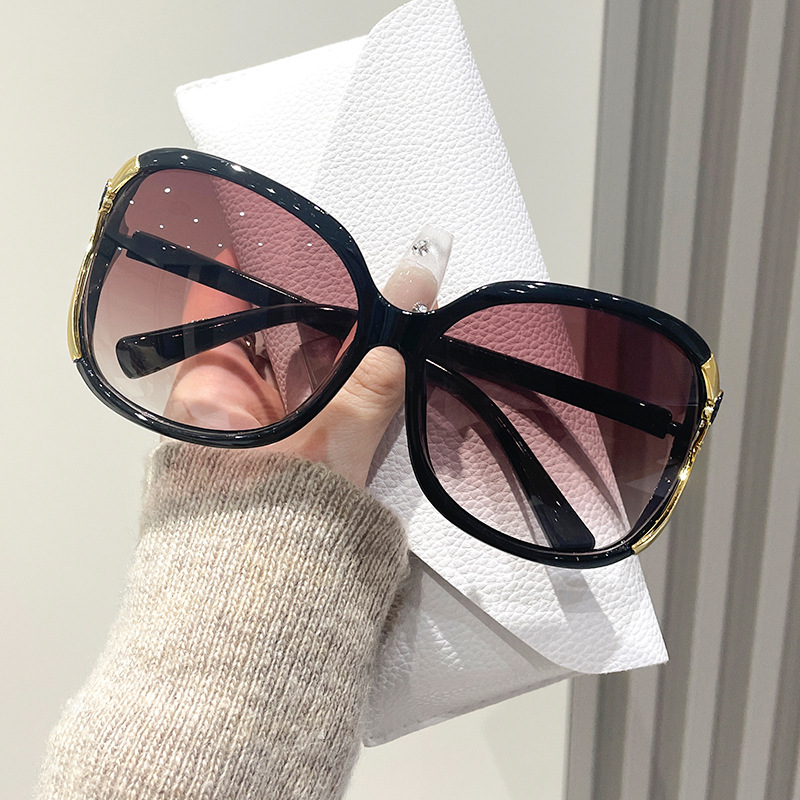 2025 Europe and the United States trend large frame sunglasses retro glasses fashion rose sunglasses female wholesale