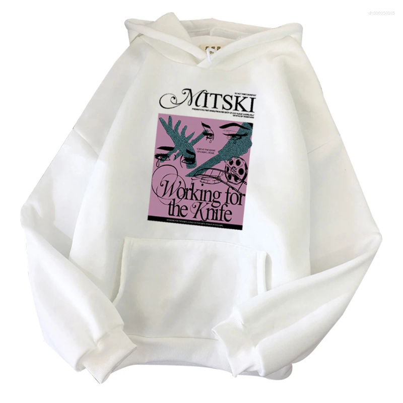 Men's Hoodies Mitski Hoodie Working For The Knife Music Merch Unisex Fashion Casual Harajuku Oversized Long Sleeve Sweatshirts