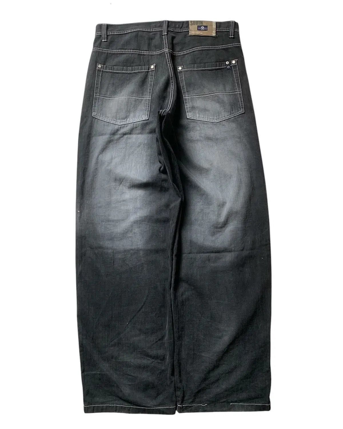 2025 Wash Retro Southpole Jeans Loose Jeans Mens and Womens Y2K Harajuku Gothic Hip Hop Skateboard Pants Street Wear Jeans 250114