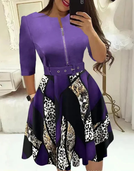 Casual Oneck Long Sleeve Dress Office Lady Spring Autumn Fashion Elegant Striped Print Pleated Dresses For Women 2023 Female 250109