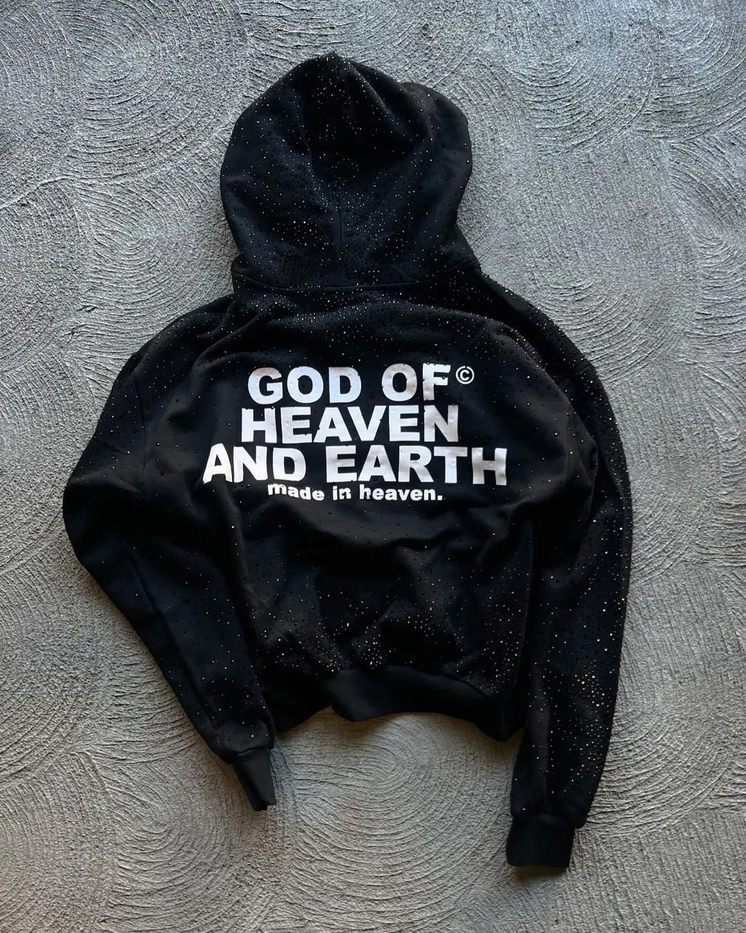 Vintage Streetwear God Letter Print Hoodies Women Oversized Street Diamond Process Sweatshirt Harajuku Y2k Tops Men Clothing 250108