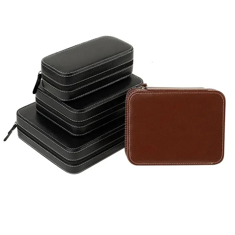 Travel Dustproof Embedded Watch Box Zipper Portable PU Leather Storage Case Watch Display Box For Trips And Gift Storage Bag 250117