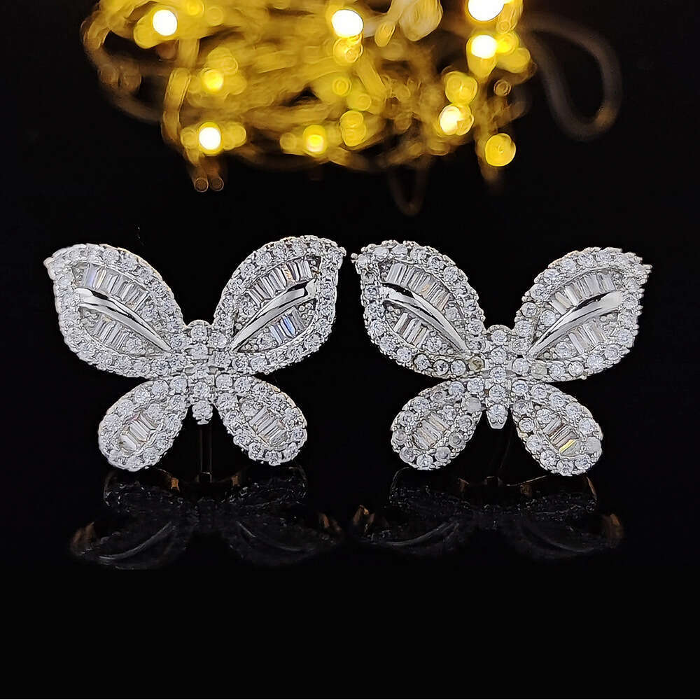 Designer jewelry Moissanite dia earrings Vecalon Lustre Promise Wedding Top quality Sterg Sier Dia Engagement earrings for girls