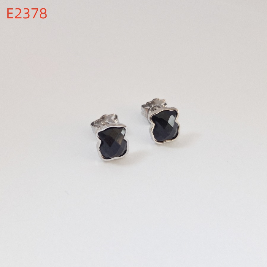 Fashion Women Men Bear Silver Gold Stainless Steel Pink Black White Glass Animal Span Stud Earrings Jewelry A Gift