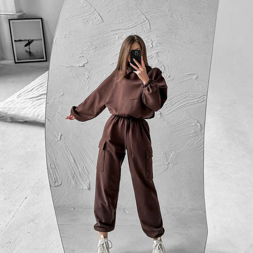 European American Spring Autumn Women's Fashion Sports and Leisure Hoodie Set 2025 Versatile Style New Trendy Clothing Ins