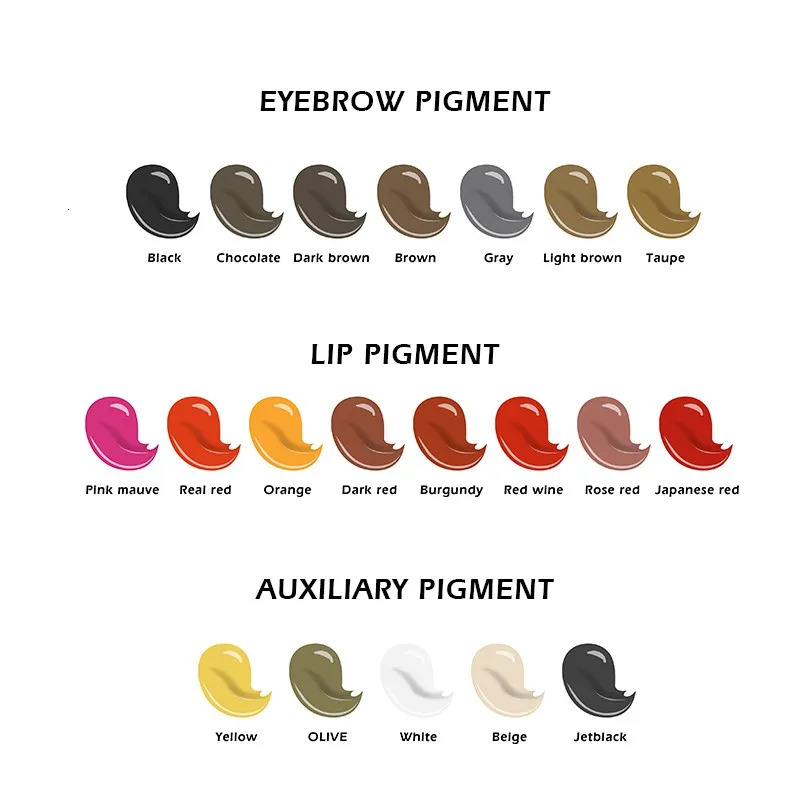 15ML/Bottle Professional Microblading Pigment Permanent Makeup Eyebrow Tattoo Ink Body Supplies Pigment Practice Tattoo Pigments 250114