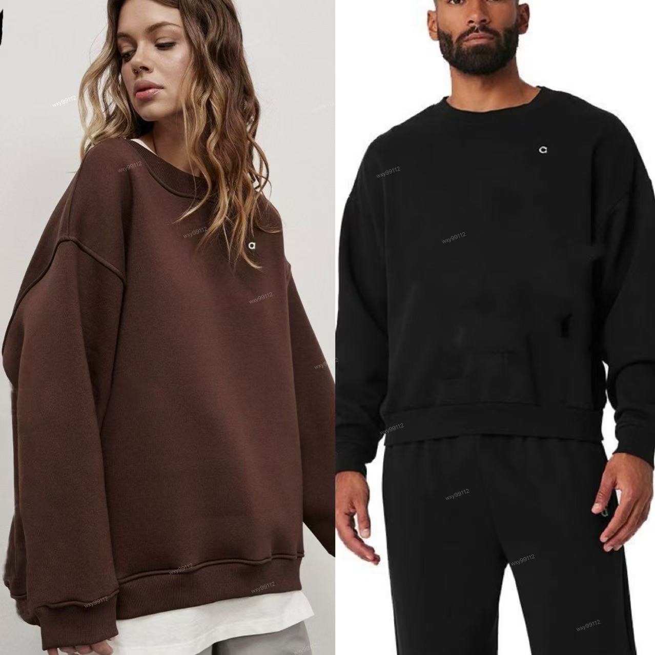 Women's Yoga Set Large Sweater Sweater Loose Long sleeved Top Fitness Suit Guard Pants Round Neck Top Gym Womens Ninth kick jump close Hoodies tracksuit workout sets