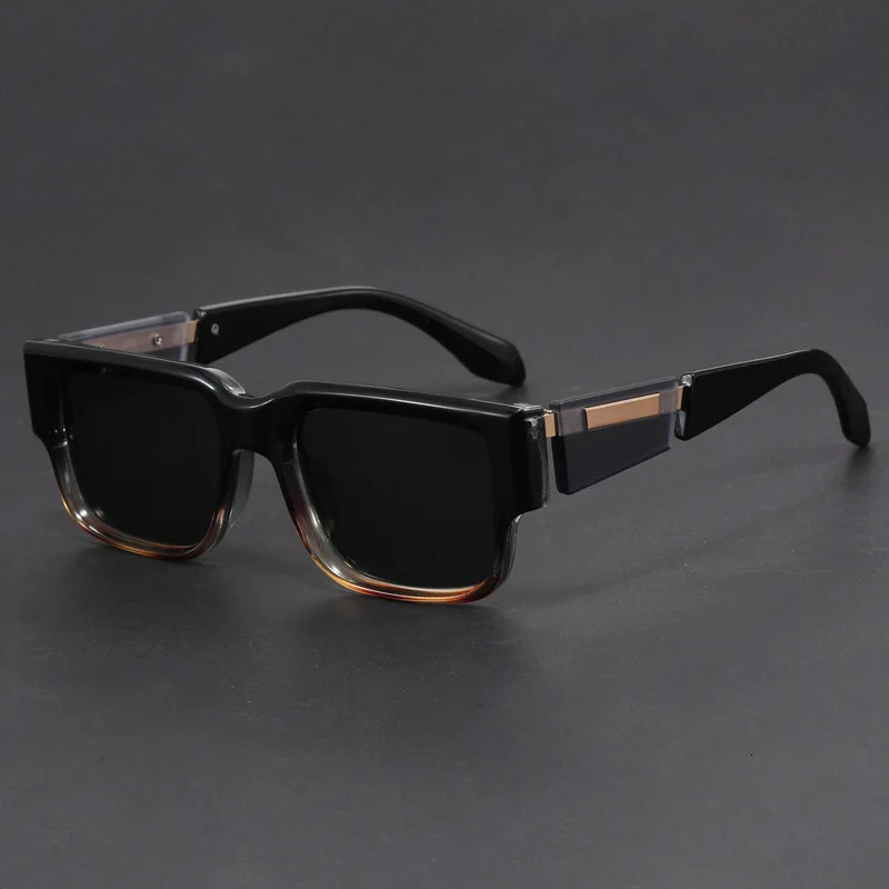 Narrow rectangle niche unique gray blue square thick frame sunglasses women men High quality trending product retro oculos 250117