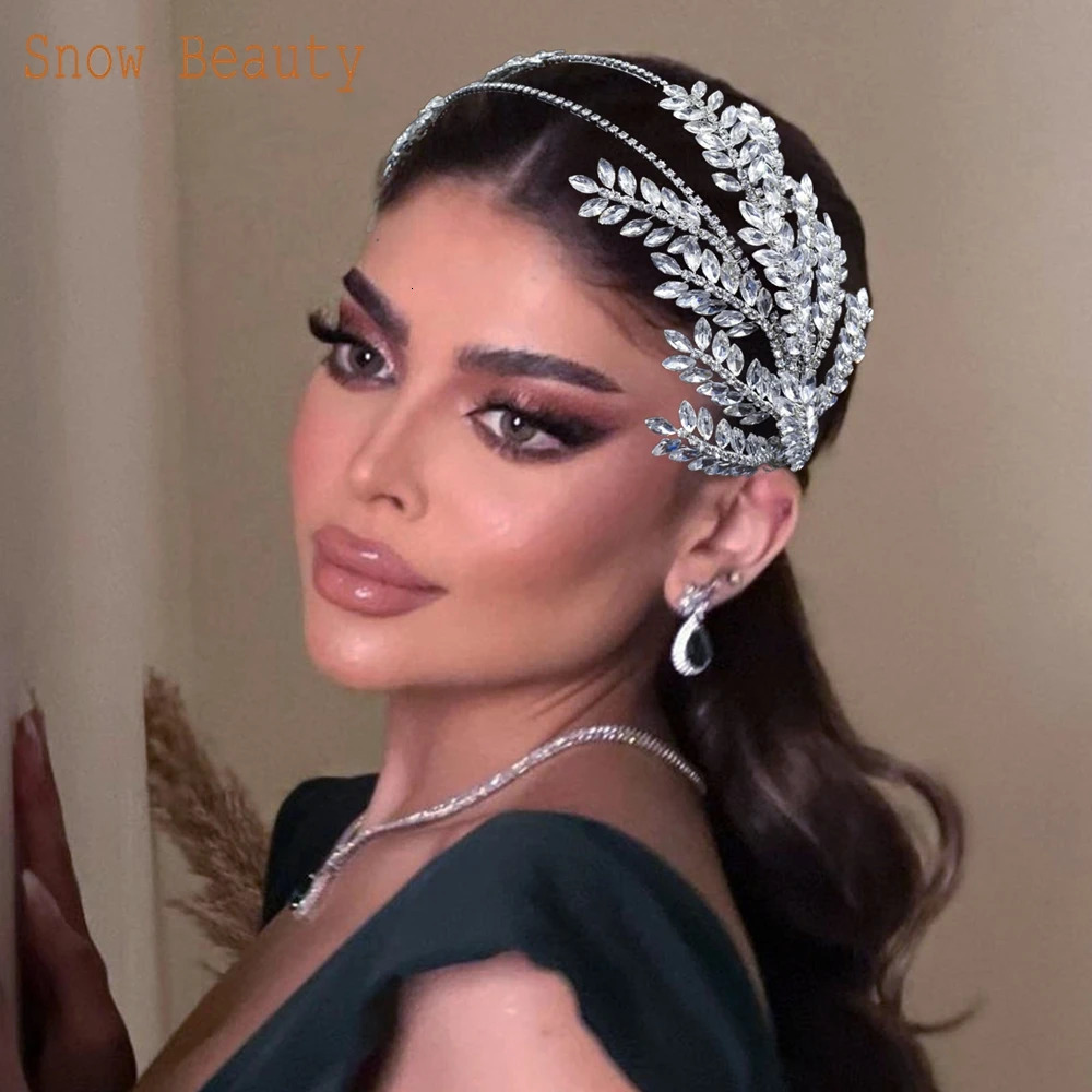 DZ019 Rhinestone Bridal Headband Woman Headpiece Wedding Hair Accessories Bride Tiara Pageant Headdresses Wedding Head Hoop 250117