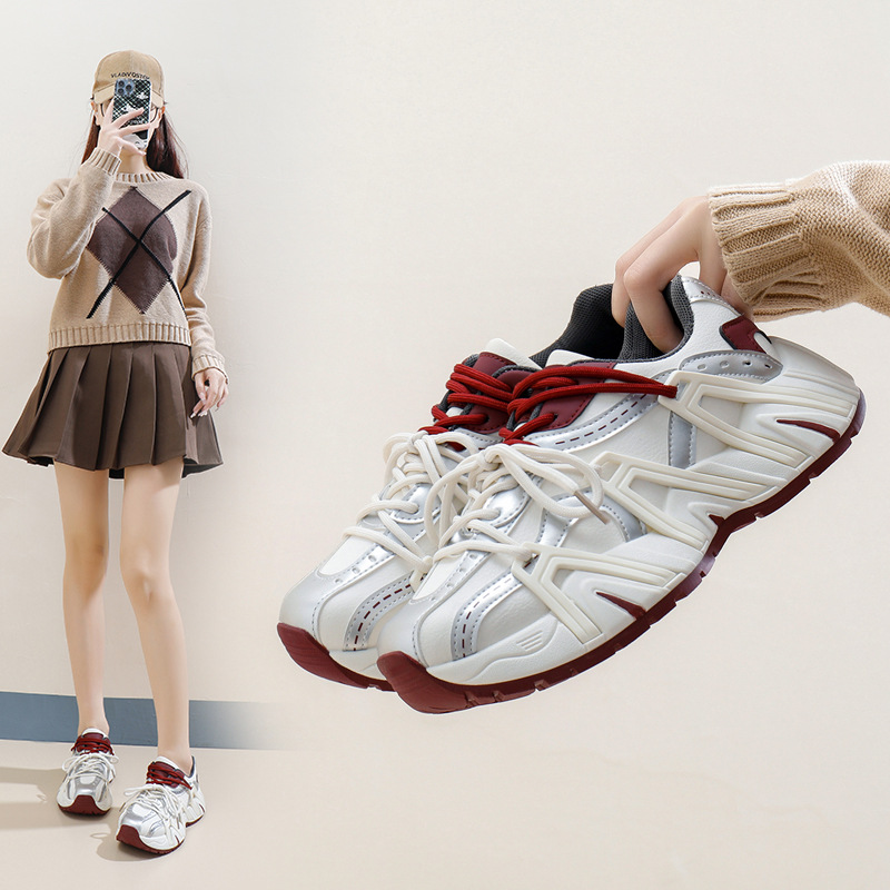 New daddy female 2025 spring and autumn explosive student running sports thick NEW hot soles increase casual shoes free shipping