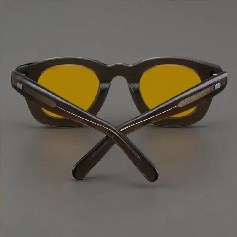 Men Sunglasses Fashion Retro High Quality Thick Acetate Round UV400 Outdoor Handmade Women SUN GLASSES 250117
