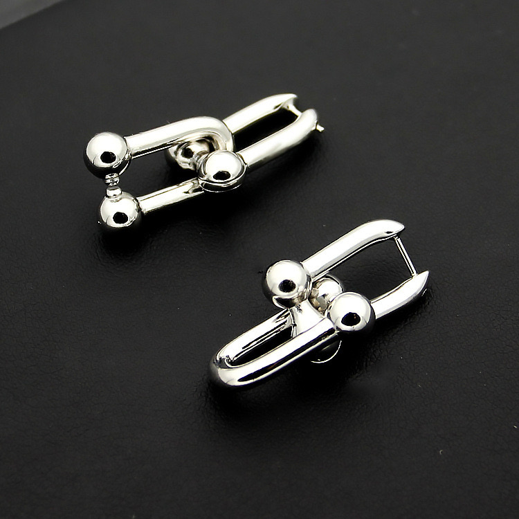 New Fashion Stainless U earrings Designer Earring Chain Link Earrings for Women Man Wedding Party Jewelry Free shipping