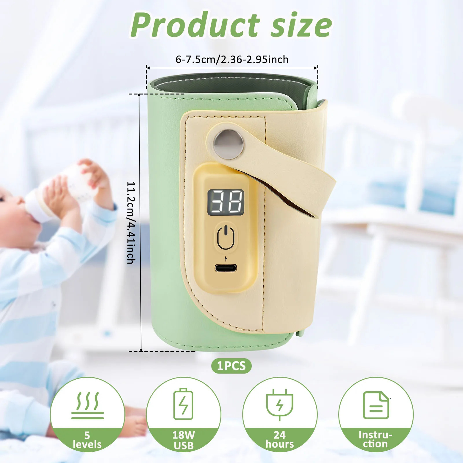 Baby Milk Bottle Warmers Portable TypeC Cordless Insulated Bag Car Heaters Outdoor Travel Accessories 250117