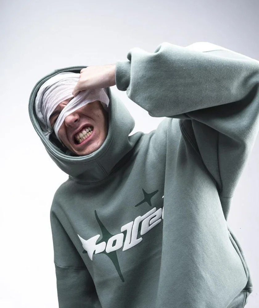 Star Letter Foam Hoodie American Style Street Decoration for Men and Women Casual Loose Y2K Couple Clothes 250117