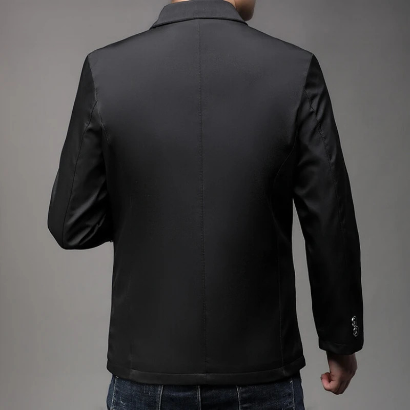 2024 Mens Jacket Business Casual Jacket Fashion Slim Coat Solid Color Trench Coat Single-Breasted Top 250113