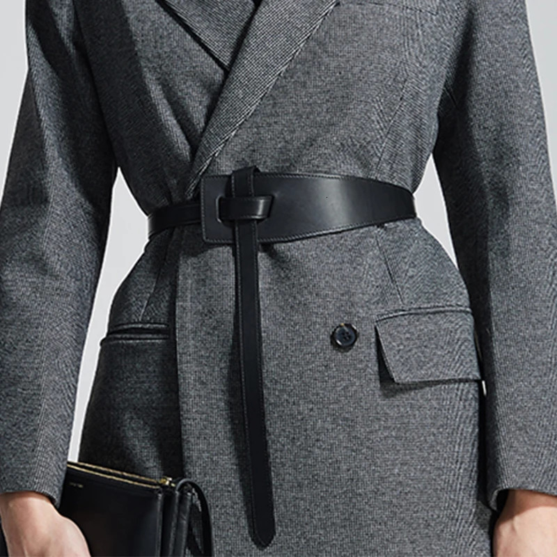 Women Belts High Quality Knot PU Leather Long Cummerbunds Coat Ceinture Ladies Dress Waistband Belt Clothes Decoration 250114