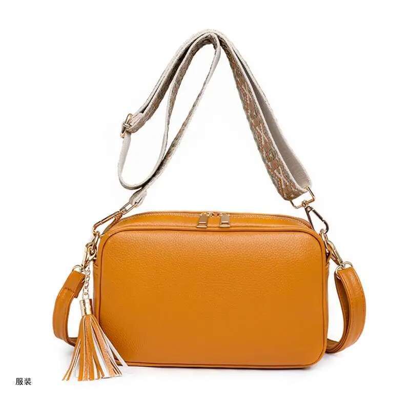 D0ud European And American Tassel Women's Ethnic Shoulder Strap Phone Wallet Leather Crossbody Bag