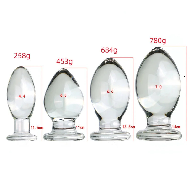 VaHppy Glass Anal Plugs Large 780g Diameter 7cm Duck Egg Style Sex Toys Masturbator Extension Training Lesbian Gay SM BDSM Sex 250108