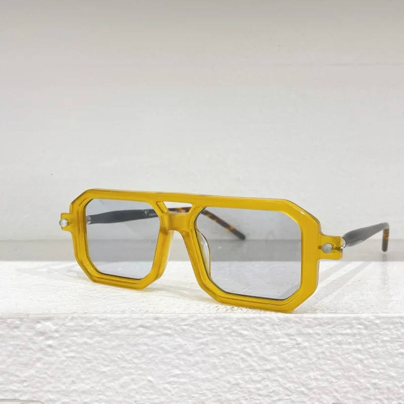 Personalized Fashion Sunglasses Mens Double Beam Square Large Frame Acetate Handmade UV400 Womens SUNGLASSES 250117