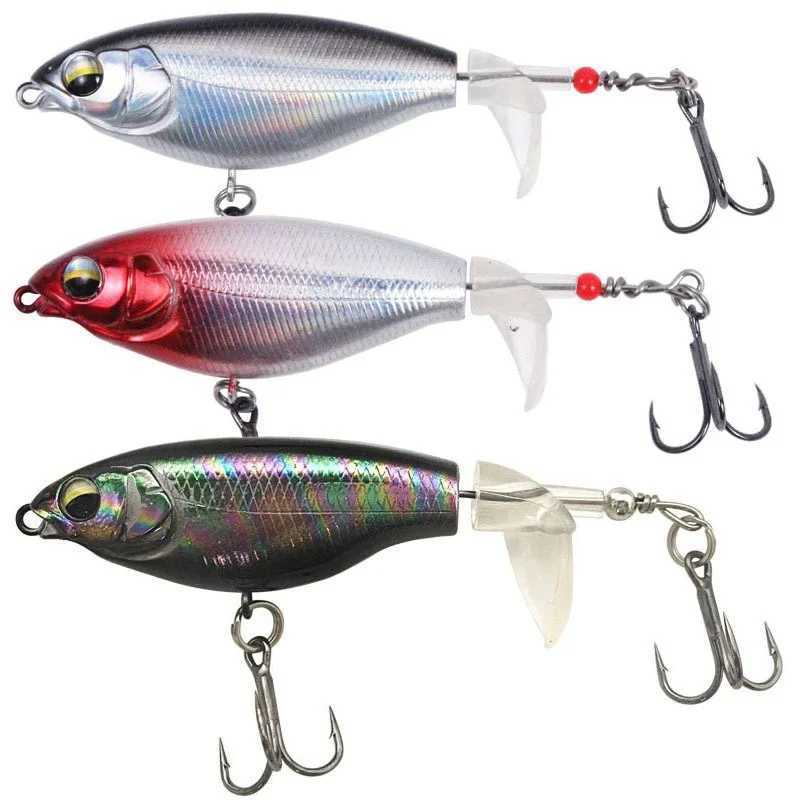 1PCS Topwater Fishing Lure 6g/10g Whopper Popper Wobbler Artificial Hard Bait Bass Plopper Soft Rotating Tail Fishing Tackle M250118