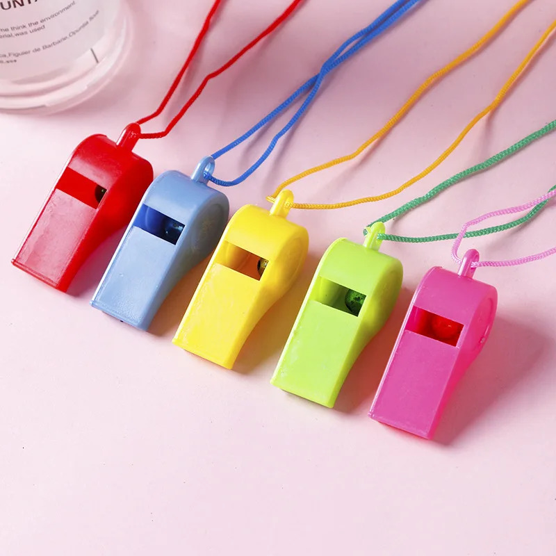 Mini Plastic Whistle with Rope for Kids Professional Football Soccer Basketball Cheerleading Referee Children Toys Gifts 250107