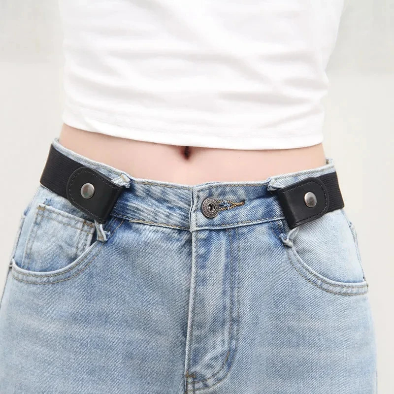 Simple And Fashionable WomenS Belt Elastic Lazy MenS Woven Invisible Seamless Unisex Jeans Length Adjustable 250114