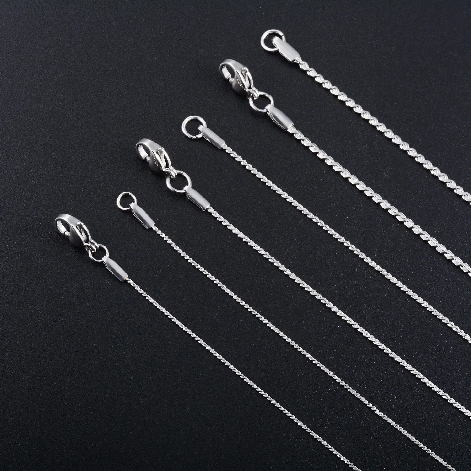 Yadreva S Style Thin Stainless Steel Necklace Silve Plated Chain High Quality Glitter Jewelry Unisex Gift 250114