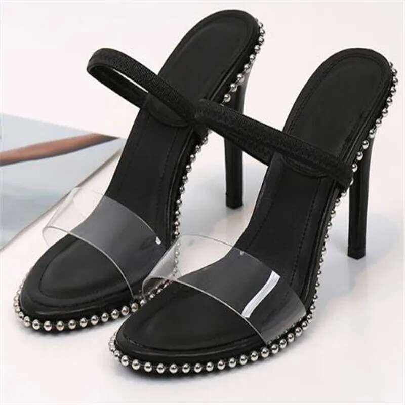 New Shoes Summer Fashion Female Platform Sandals Rivet Metal Pumps Wedding Women High Heels 9cm and 7cm