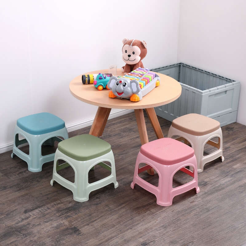 0174 Plastic adult household small low stall stool, stackable chair