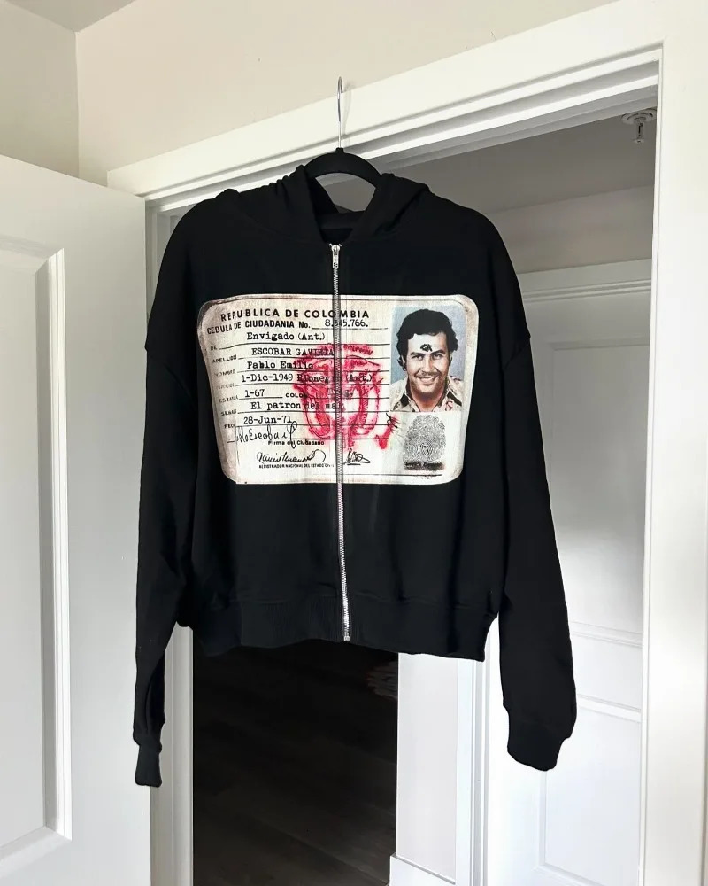 Y2k High Street Trendy Gothic Big Head Pattern Printed Hoodie Mens Retro Rock Loose Harajuku Zipper Sweatshirt Couple Style 250109