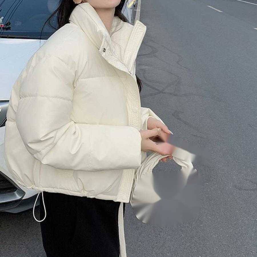 No Wash Pu Leather Stand Collar Short Cotton Jacket for Women Cotton Season Loose New Small Bread Thick Coat Women Jackets Coat Woman Fur 241209