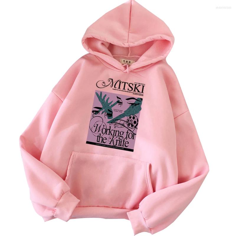 Men's Hoodies Mitski Hoodie Working For The Knife Music Merch Unisex Fashion Casual Harajuku Oversized Long Sleeve Sweatshirts