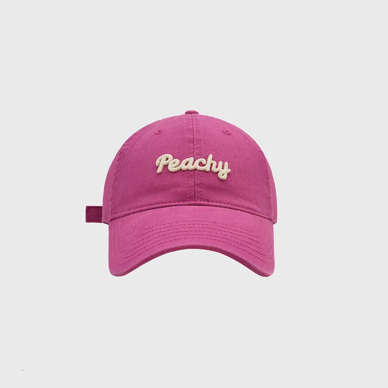 Korean Style Rose Red Color 3d Letters Embroidery Women Baseball Cap Ventilation Men Visor Cap Summer Outing Easymatch Skull Cap 250117